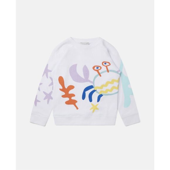 NWT Stella McCartney Print Cotton Fleece Sweatshirt featuring a crab design Siz - Picture 1 of 5